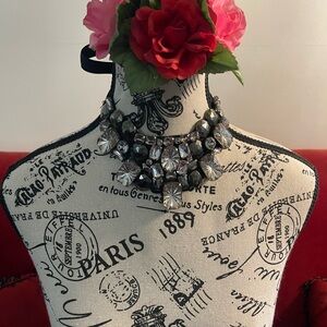Jeweled fabric bib
